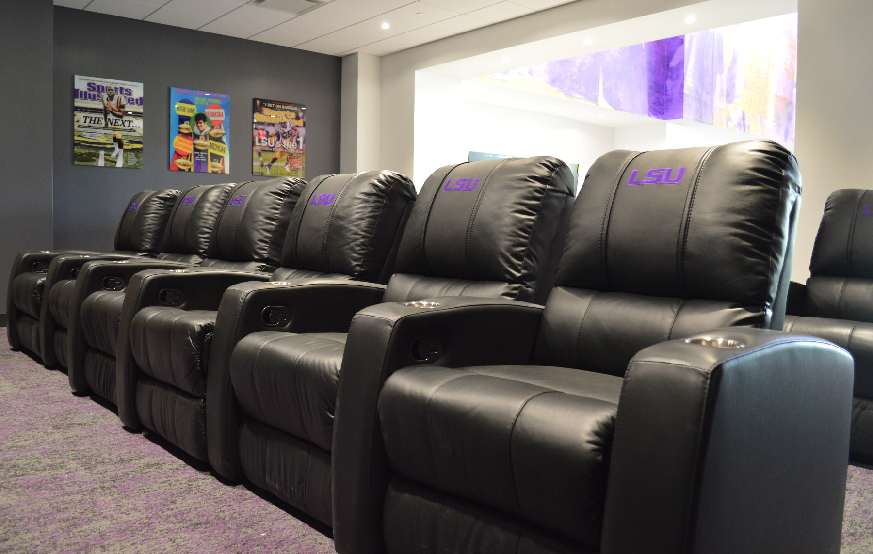 Theater Seating in the Players Louge at LSU Football Operations